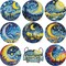 8 PCS Moon Diamond Art Coasters Kits, Diamond Painting Coasters with Holder Set of 8, DIY Drink Coasters Art Crafts Supplies for Adults Cup Mat for Home Decor House Warming Gifts Non-Slip 3.9inch